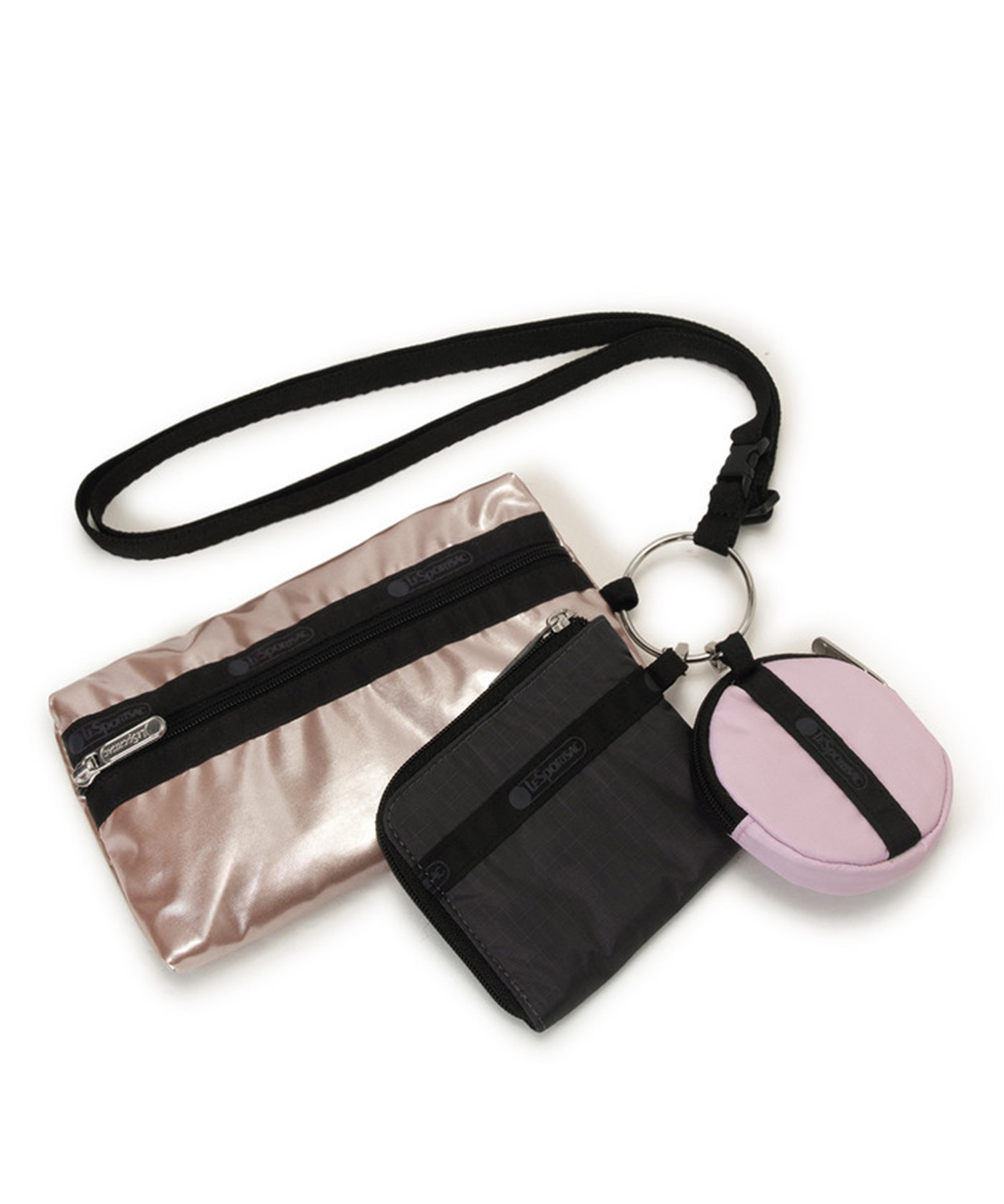 MULTI POUCH WRISTLET(ブラック/ローズゴールドシャイン/ピンク-フリー)