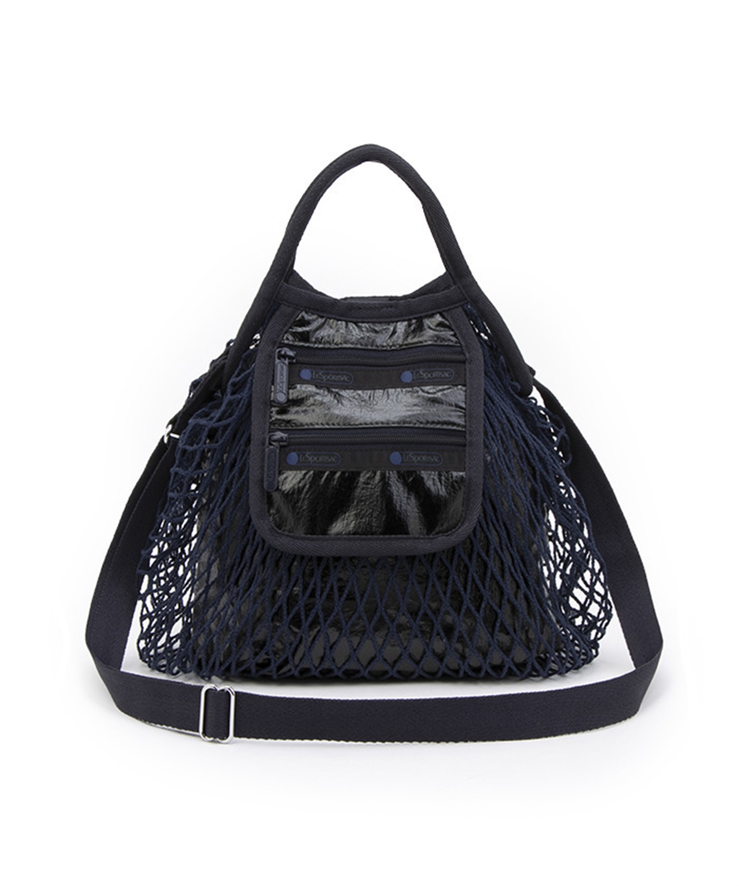 【LeSportsac Atelier】SM NET SHOULDER BAG(フィッシュネットブラックホイル-フリー)