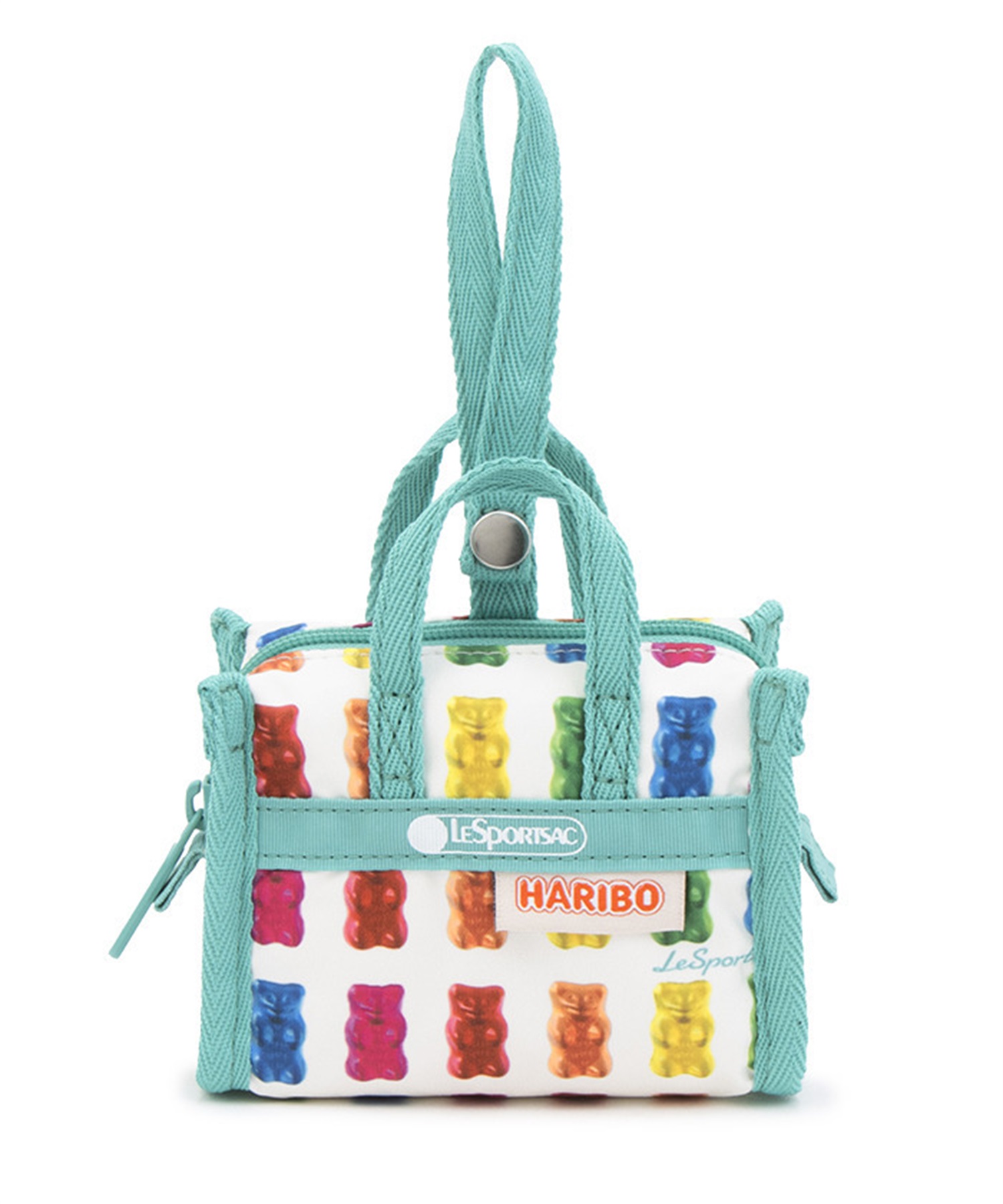 【LeSportsac×HARIBO】MICRO WEEKENDER CHARM(ハリボーゴールドベアーズミント-フリー)