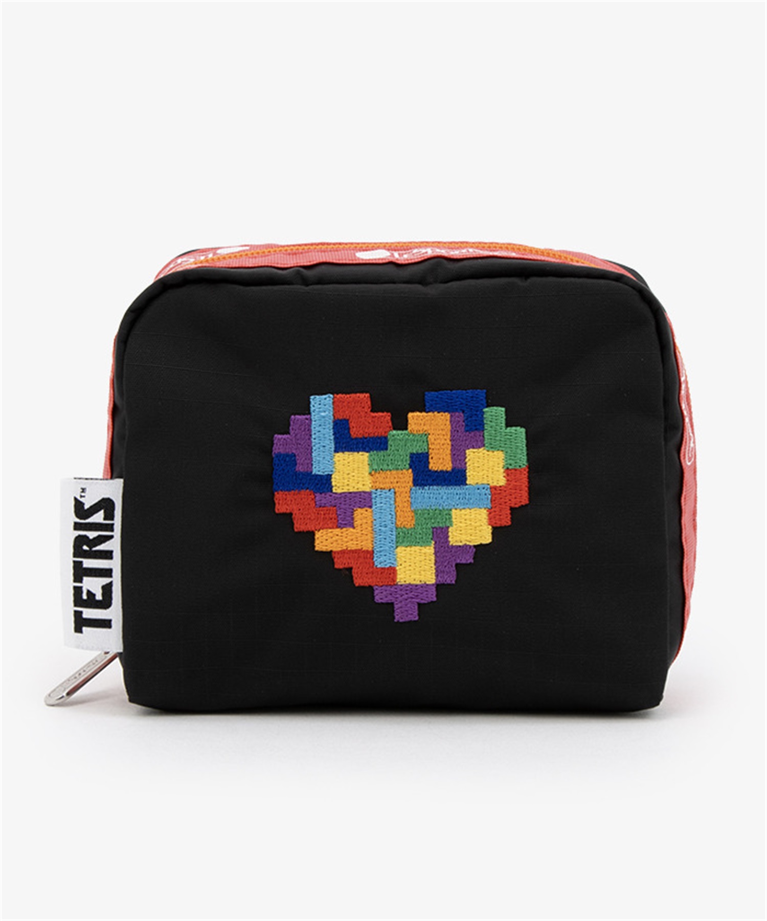 【LeSportsac×Tetris(TM)】SQUARE COSMETIC(テトリスハートエンブロイダリースクエアコスメティック-フリー)