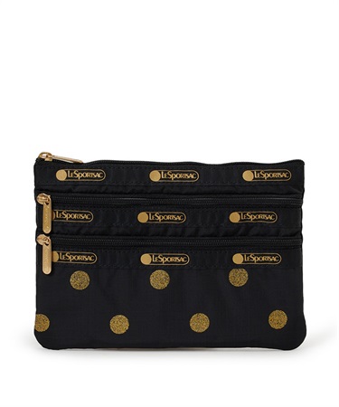 3ZIP COSMETIC(ゴールドグリッタードッツ-フリー)