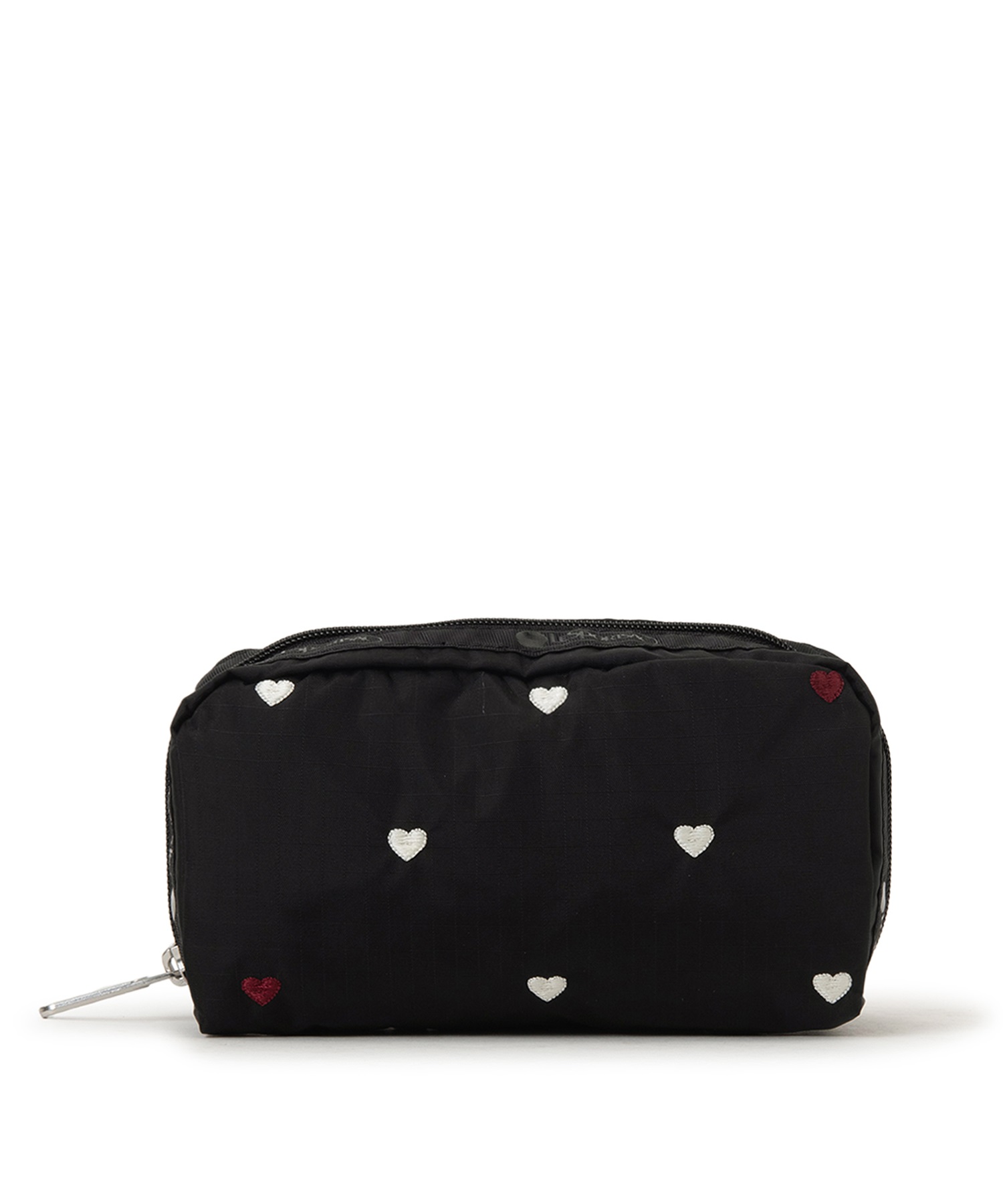 RECTANGULAR COSMETIC(レッド/ホワイトハートEMB-フリー)