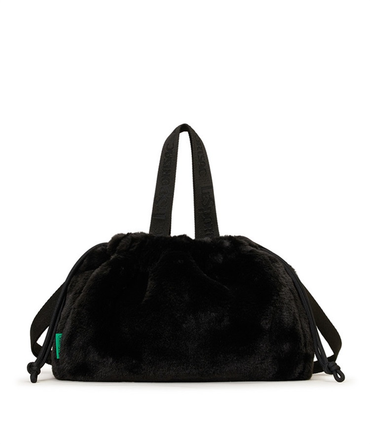FUR DRAWSTRING TOTE