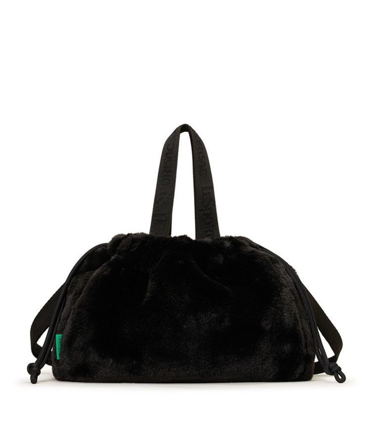 FUR DRAWSTRING TOTE