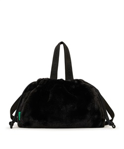 FUR DRAWSTRING TOTE(ブラックフラッフィーファー-フリー)