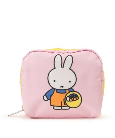 【LeSportsac×Miffy】SQUARE COSMETIC(ミッフィーピンク/オレンジSQ-フリー)