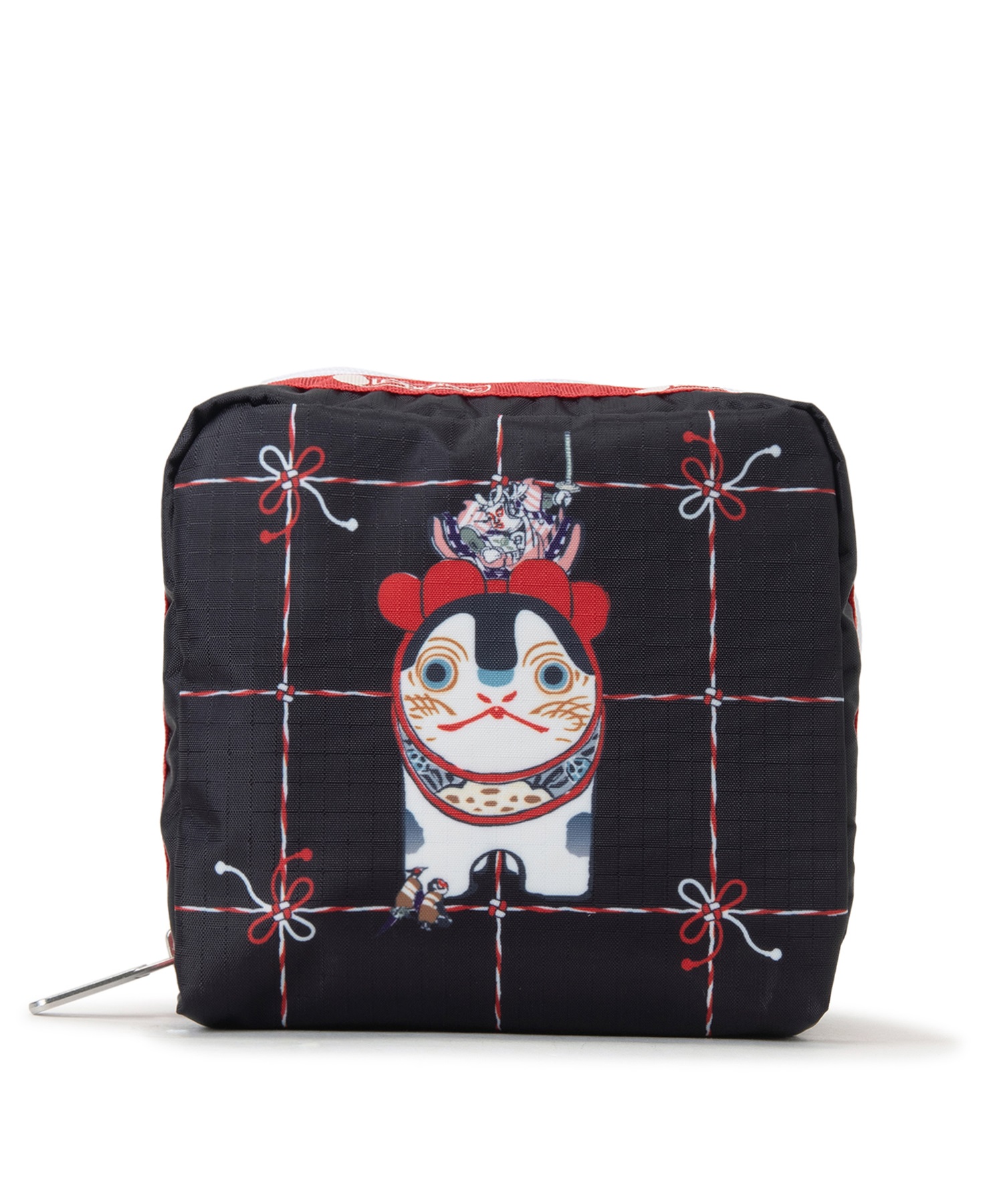 【LeSportsac×EIRAKUYA】MED SQUARE COSMETIC(ジャパニーズアートドッグ-フリー)