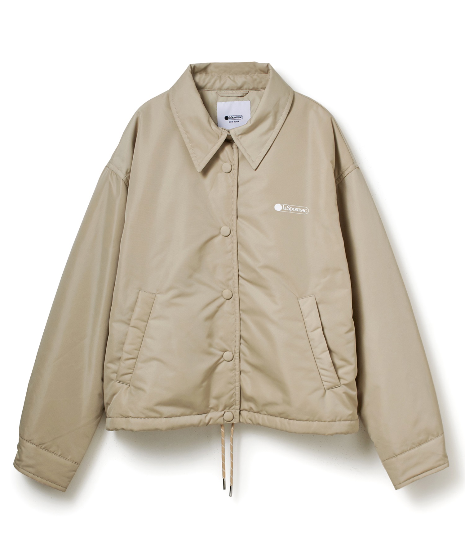 中綿入りコーチジャケット(ベージュ-S)