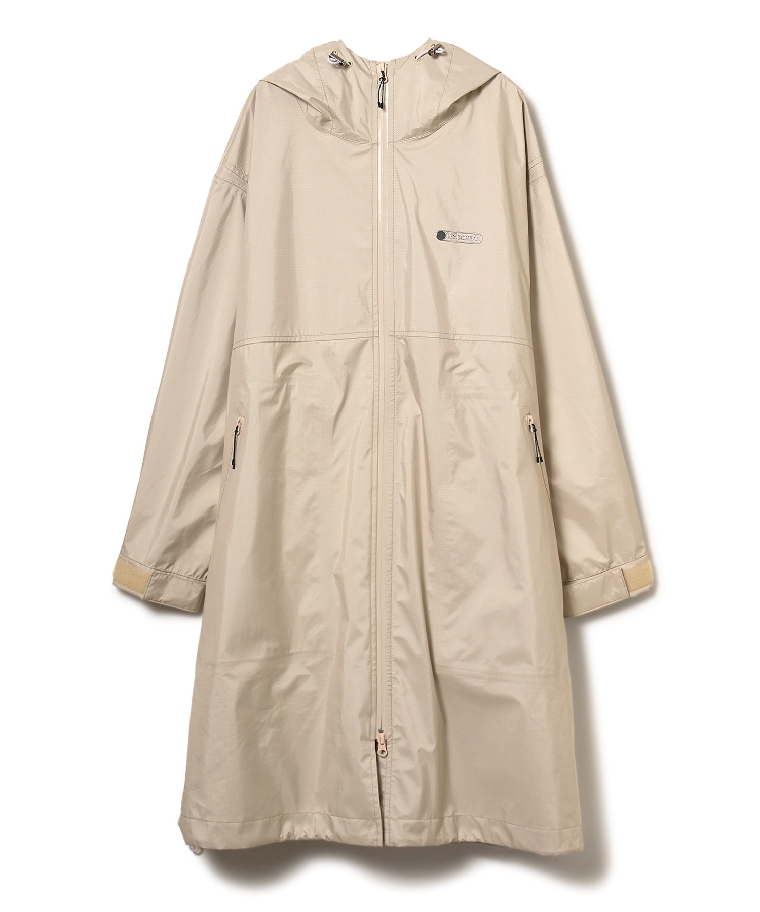 リップストップナイロンロングブルゾン(ベージュ-S)