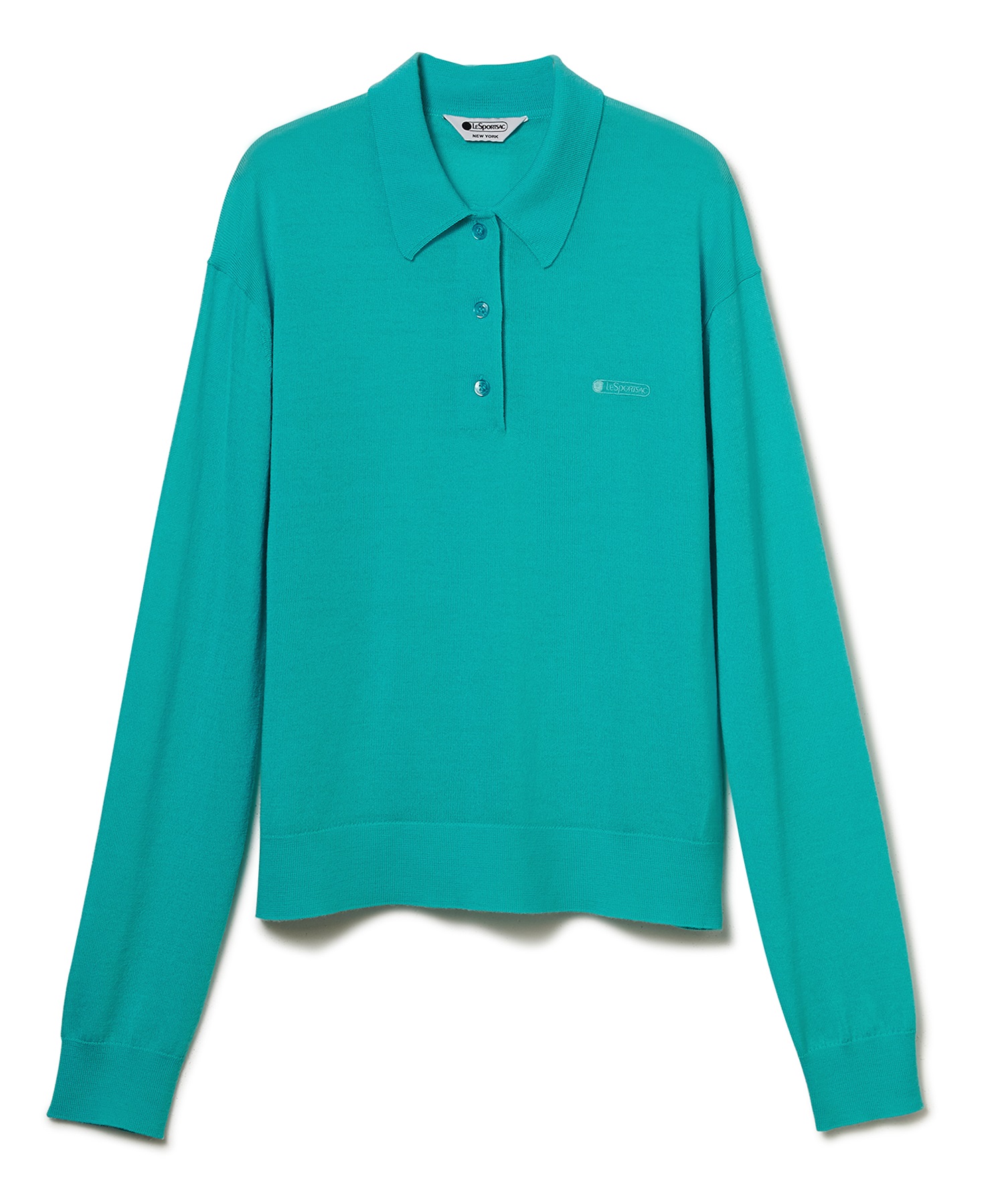 ニットポロプルオーバー(ターコイズ-F)