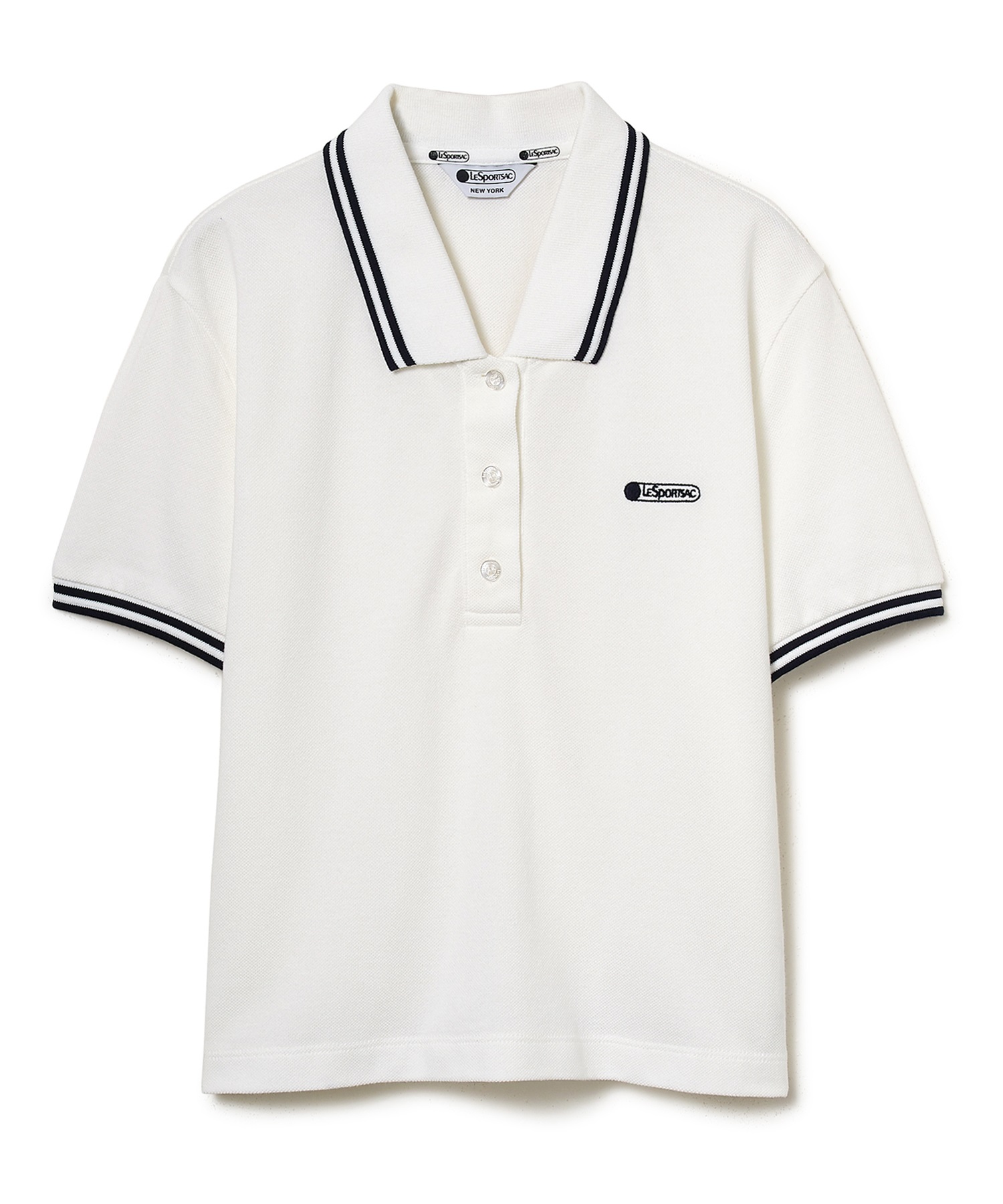 LeSportsac ショート丈ポロシャツ(ホワイト-S)