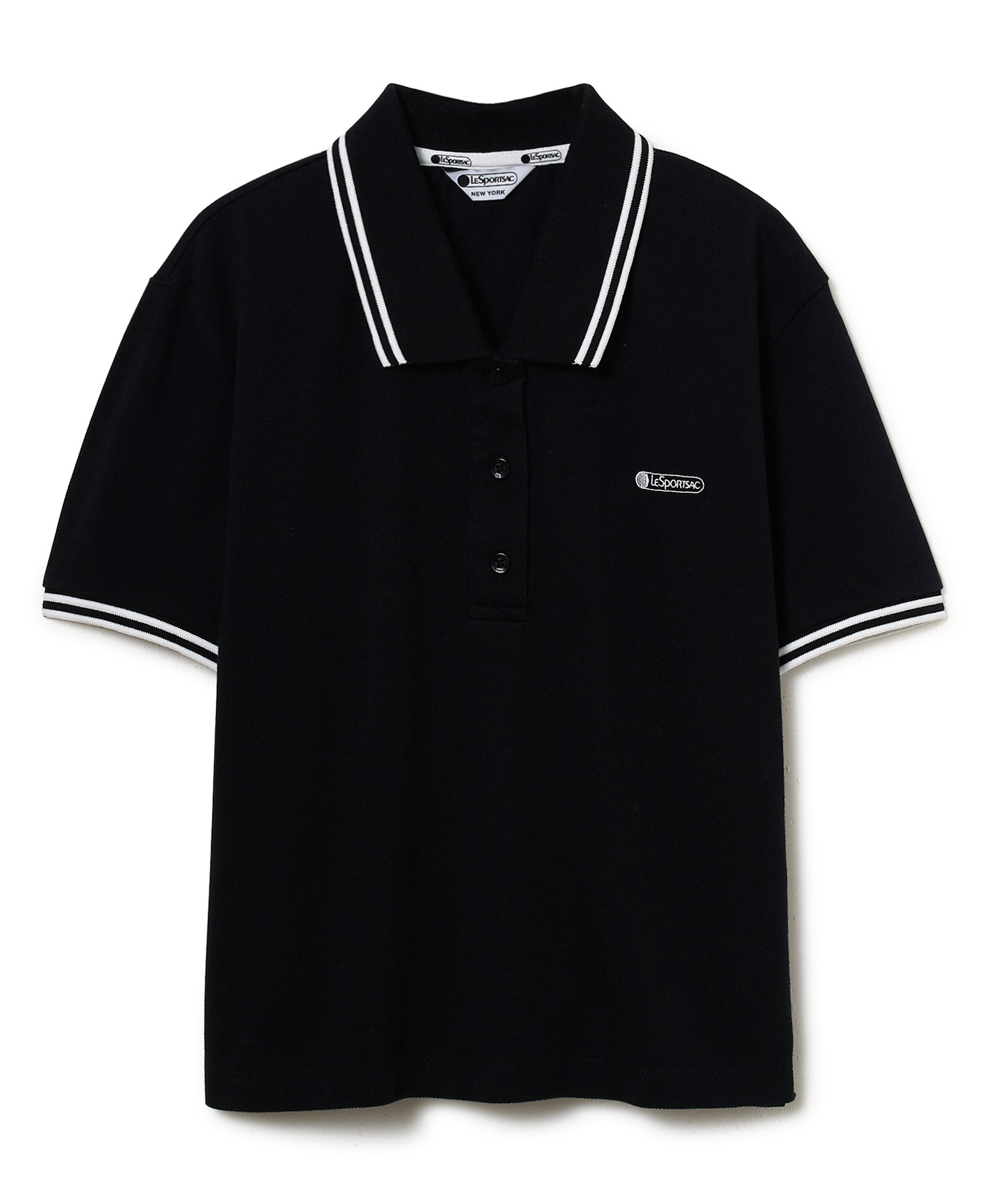 LeSportsac ショート丈ポロシャツ(ブラック-S)