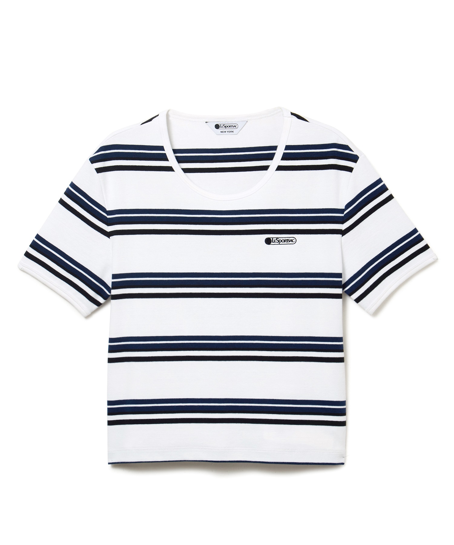 ボーダー柄Tシャツ(ホワイト-F)