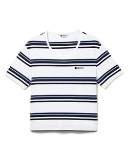 ボーダー柄Tシャツ(ホワイト-F)