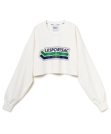 スウェット ショート丈プルオーバー(ホワイト-F)