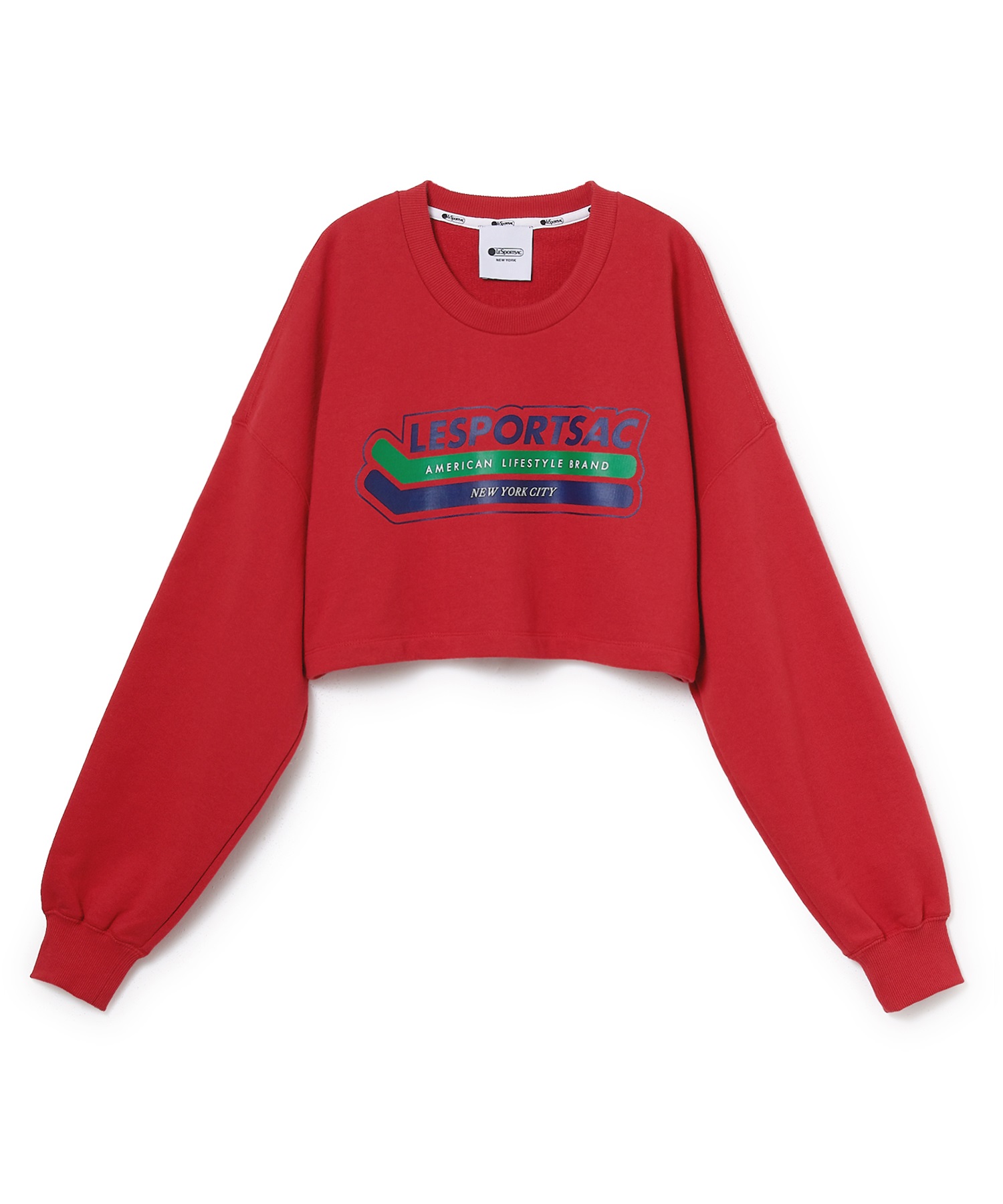 スウェット ショート丈プルオーバー(レッド-F)