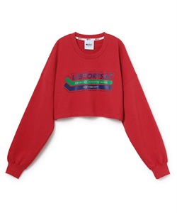 スウェット ショート丈プルオーバー(レッド-F)