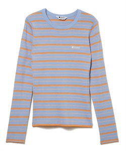 リブニットボーダープルオーバー(サックス-F)