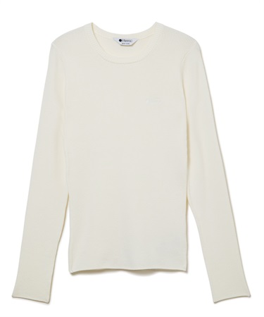 リブニットプルオーバー(ホワイト-F)