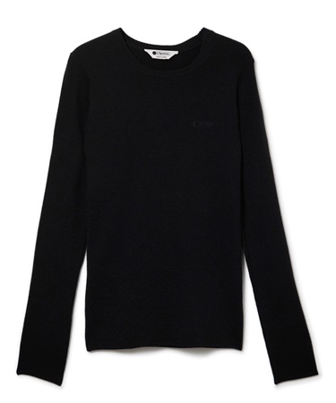 リブニットプルオーバー(ブラック-F)