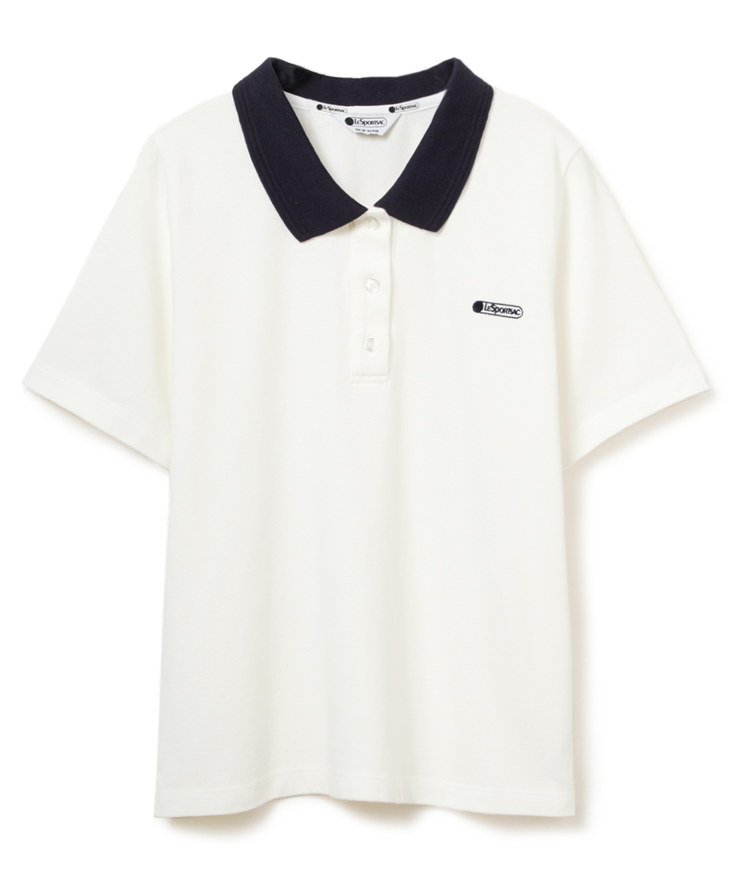 LeSportsac バイカラーポロシャツ(ホワイト-S)
