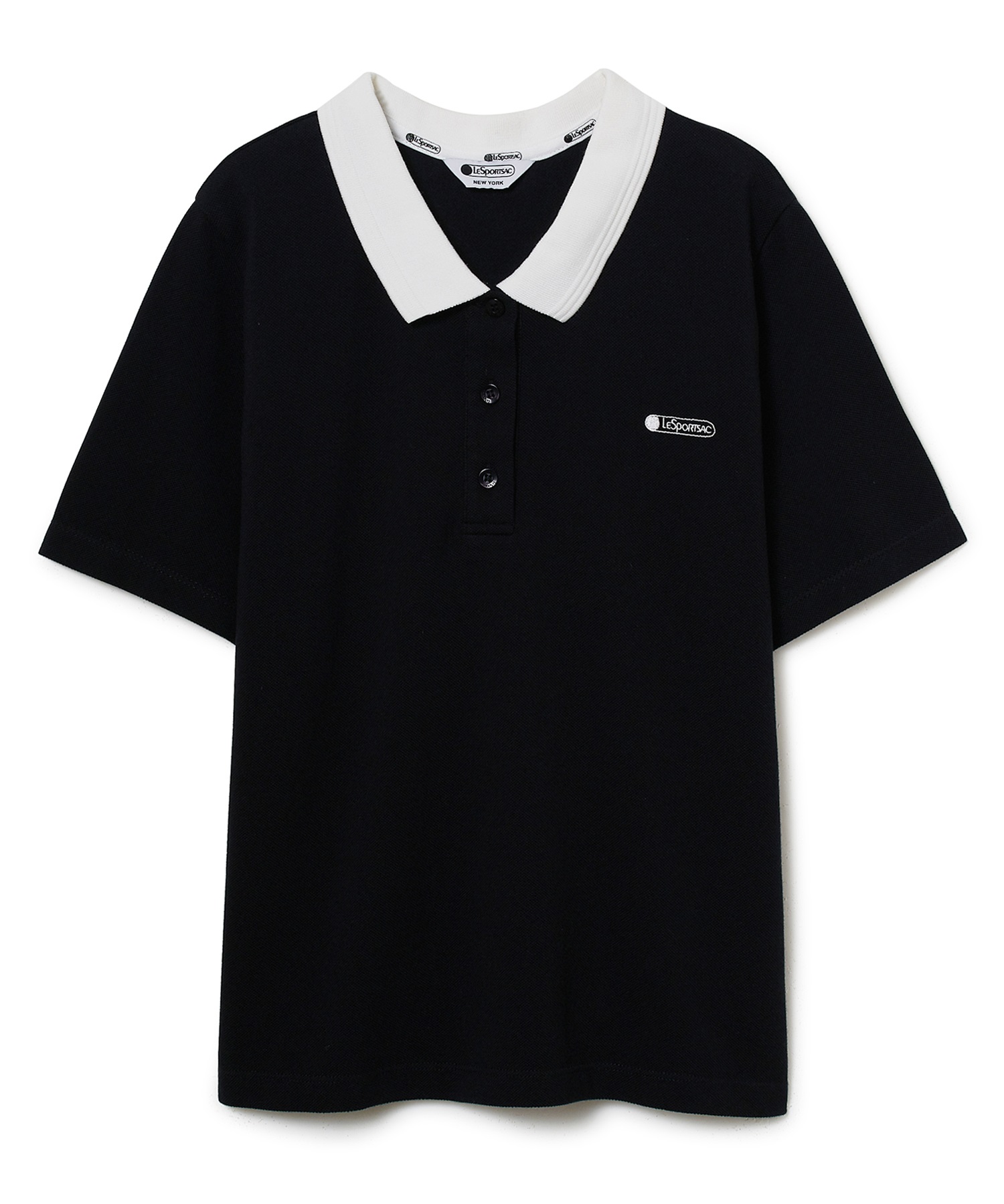 LeSportsac バイカラーポロシャツ(ブラック-S)