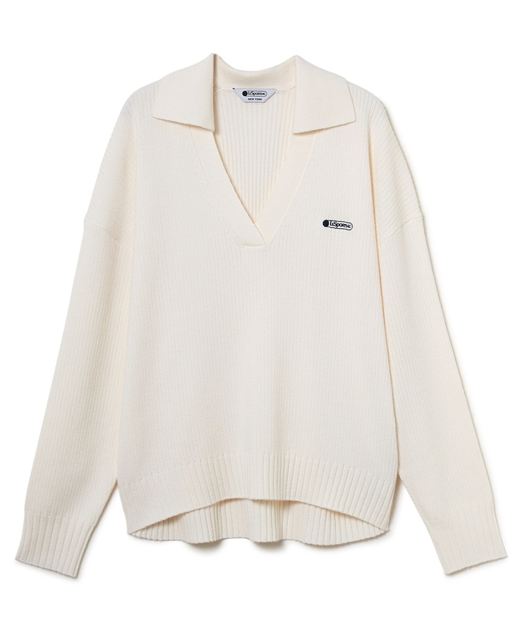 シャツカラーニットプルオーバー