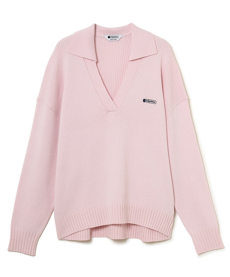 シャツカラーニットプルオーバー