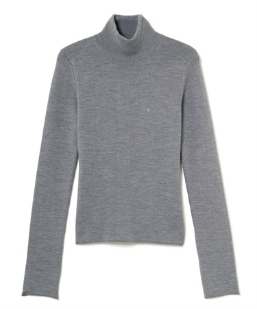 ハイネックニットプルオーバー(グレー-S)