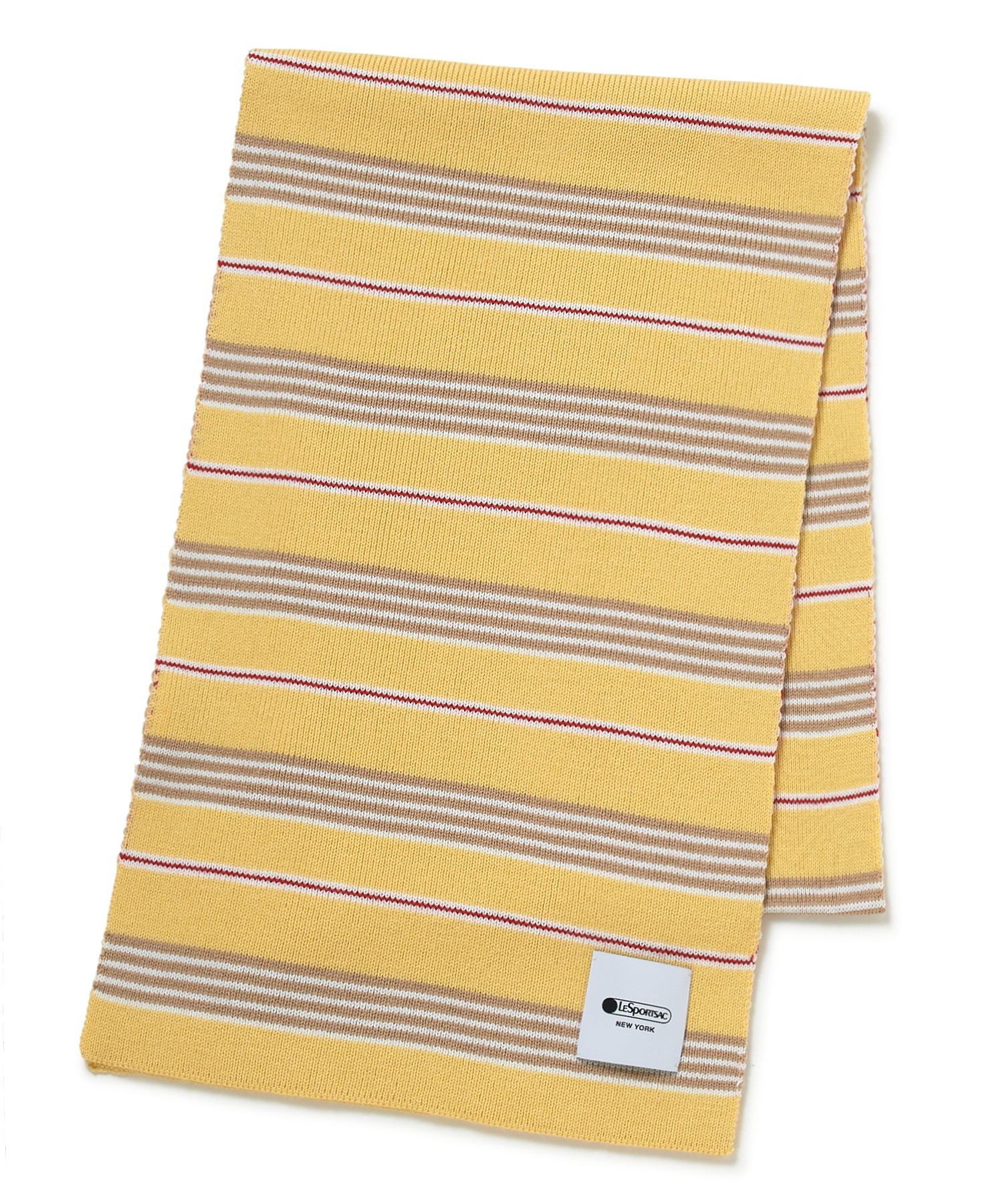 LeSportsac ボーダーニットマフラー(イエロー-F)