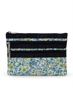 3ZIP COSMETIC(タペストリーフラワーブルー-フリー)