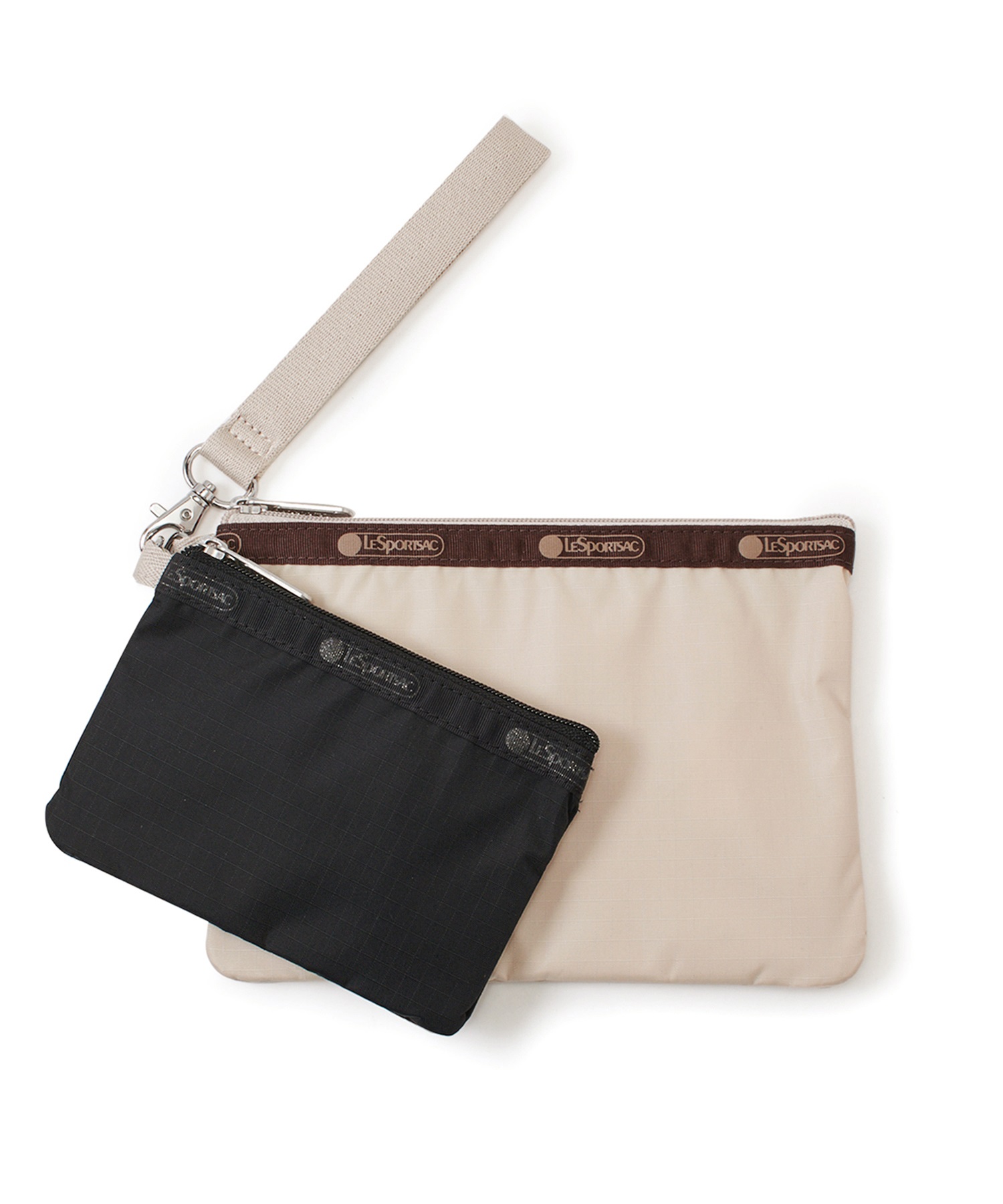 【LeSportsac × United Arrows green label relaxing】WRISTLET 2POUCH SET(ブラック/ドリフトウッドUA-フリー)
