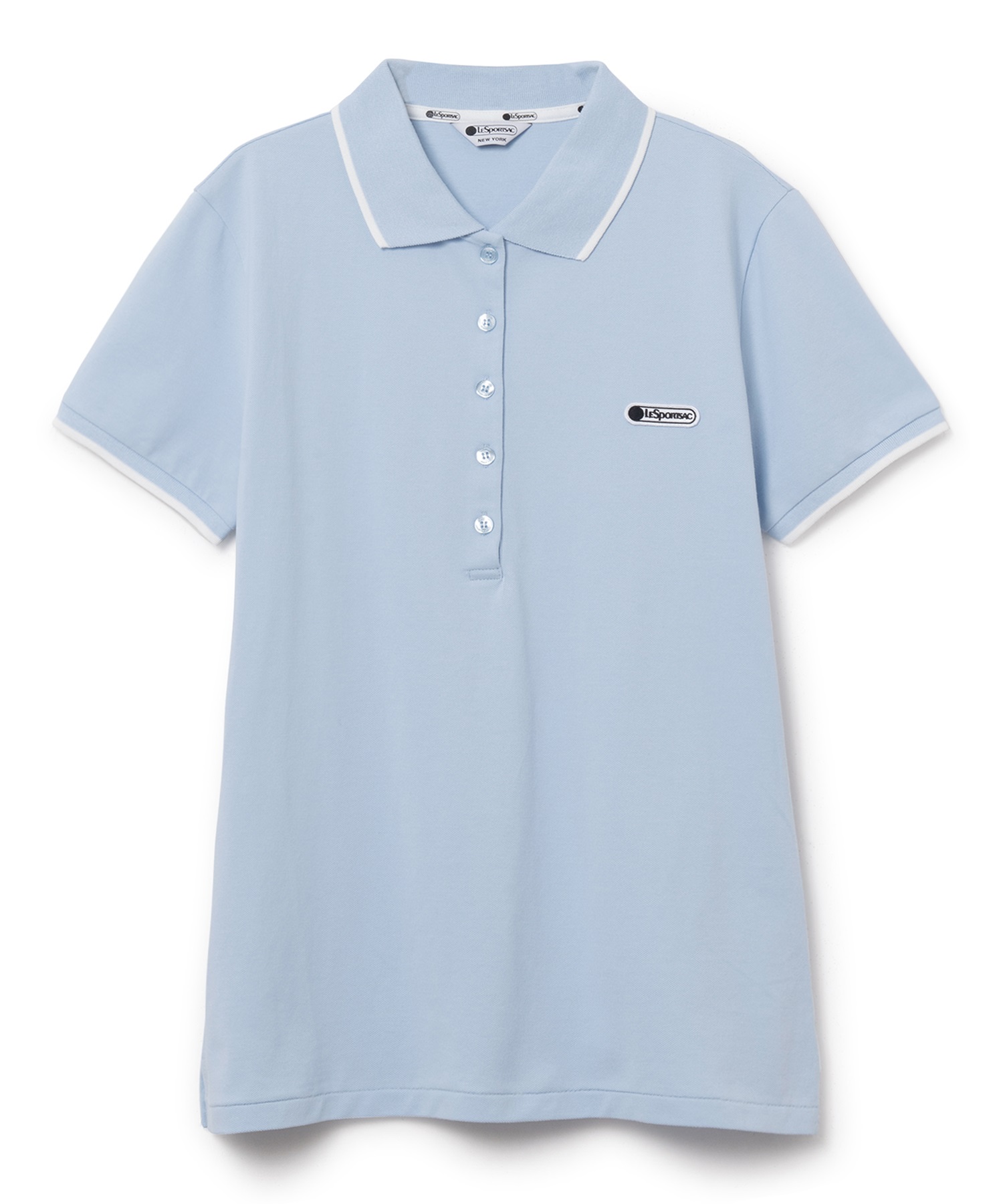 スリムフィットポロシャツ(ブルー-S)