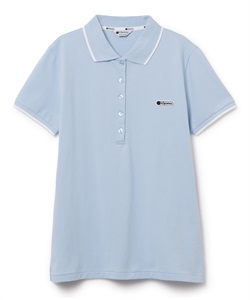スリムフィットポロシャツ(ブルー-S)