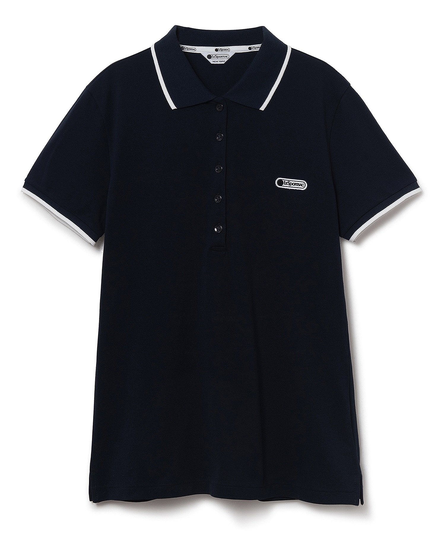 スリムフィットポロシャツ(ネイビー-S)