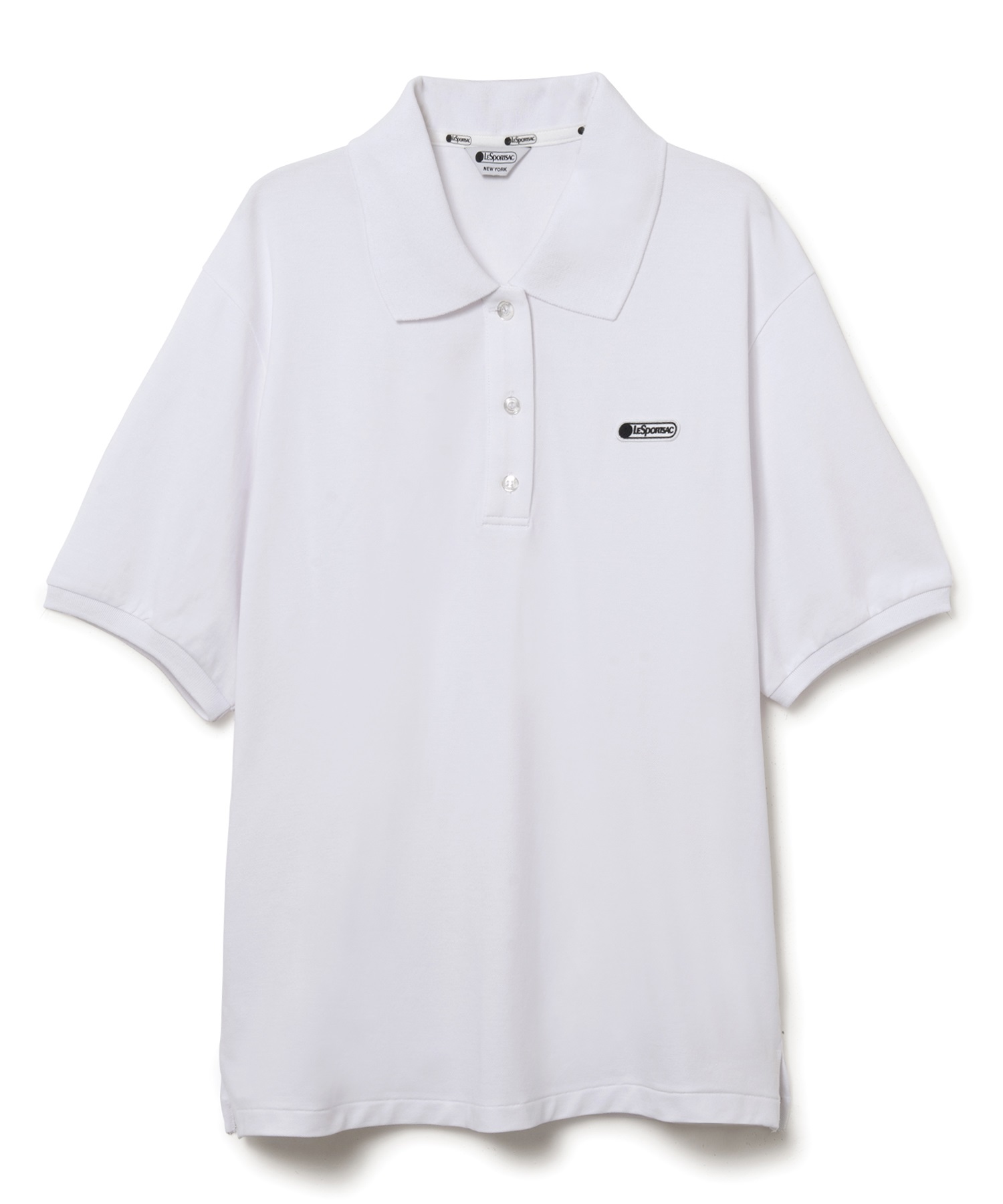 リラックスフィットポロシャツ(ホワイト-S)