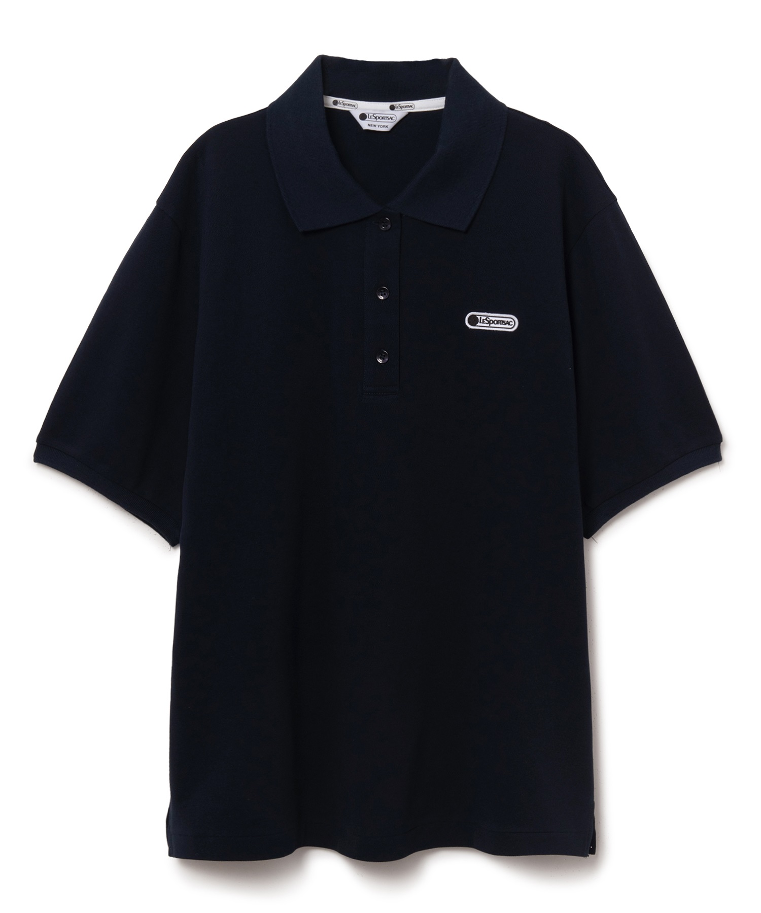 リラックスフィットポロシャツ(ネイビー-S)