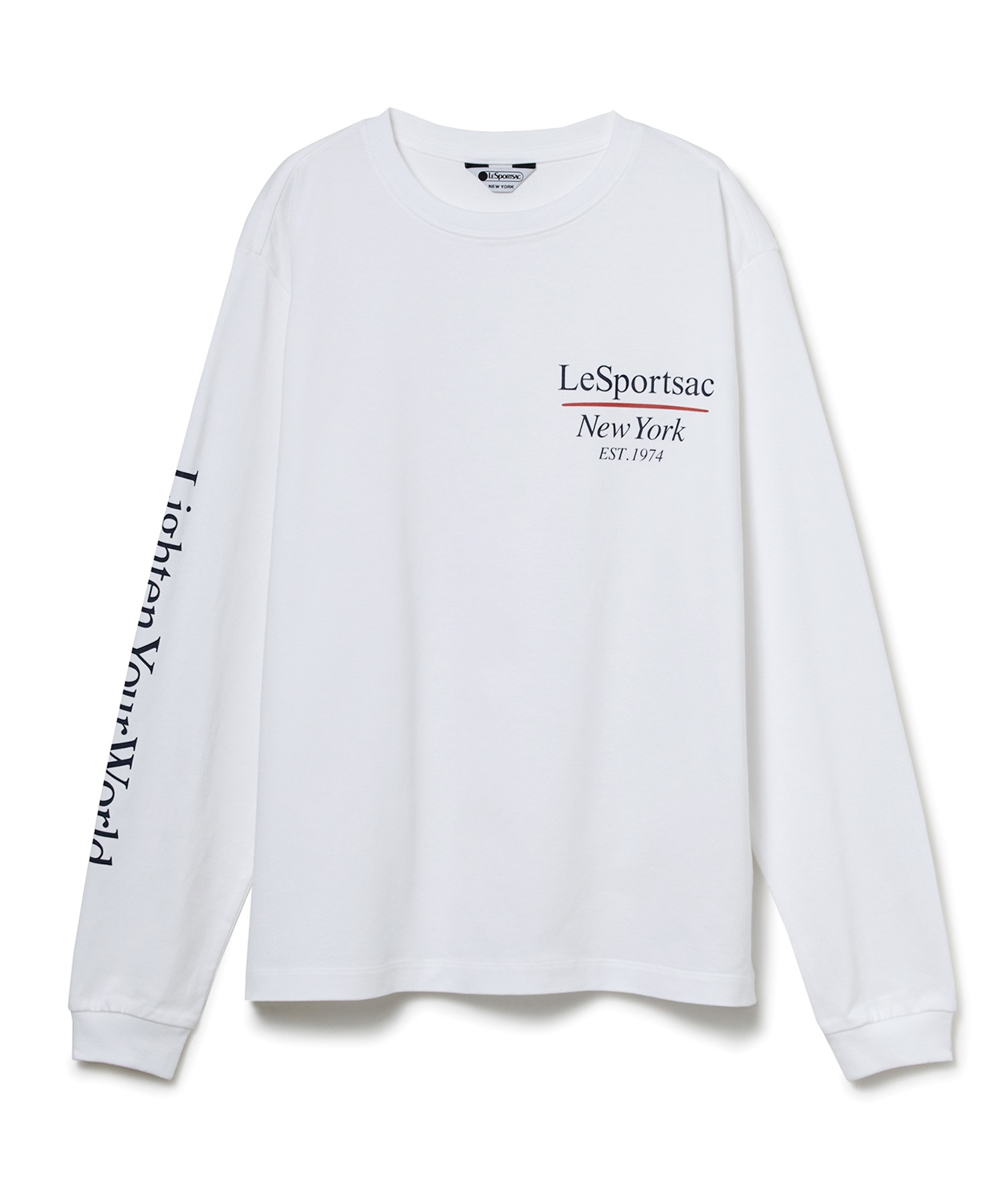 プリントロングスリーブプルオーバー(ホワイト-F)