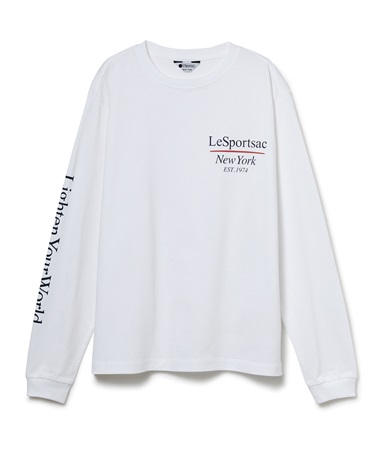 プリントロングスリーブプルオーバー(ホワイト-F)