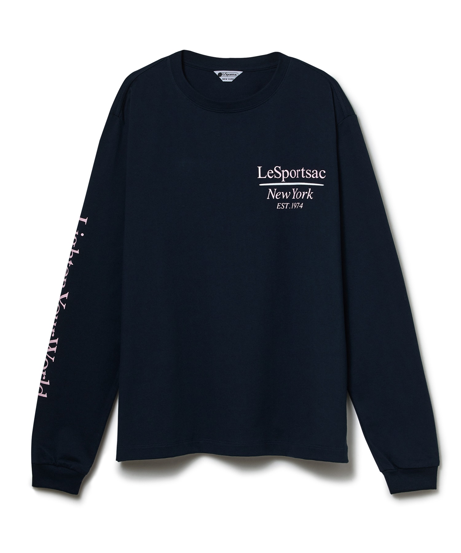 プリントロングスリーブプルオーバー(ネイビー-F)