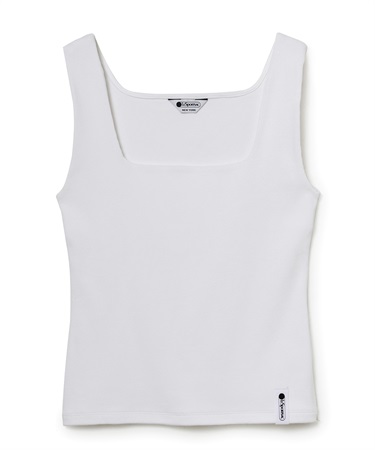 スクエアネックリブタンクトップ