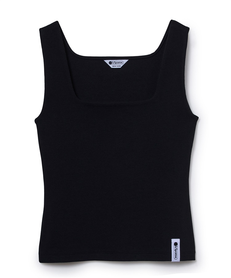 スクエアネックリブタンクトップ