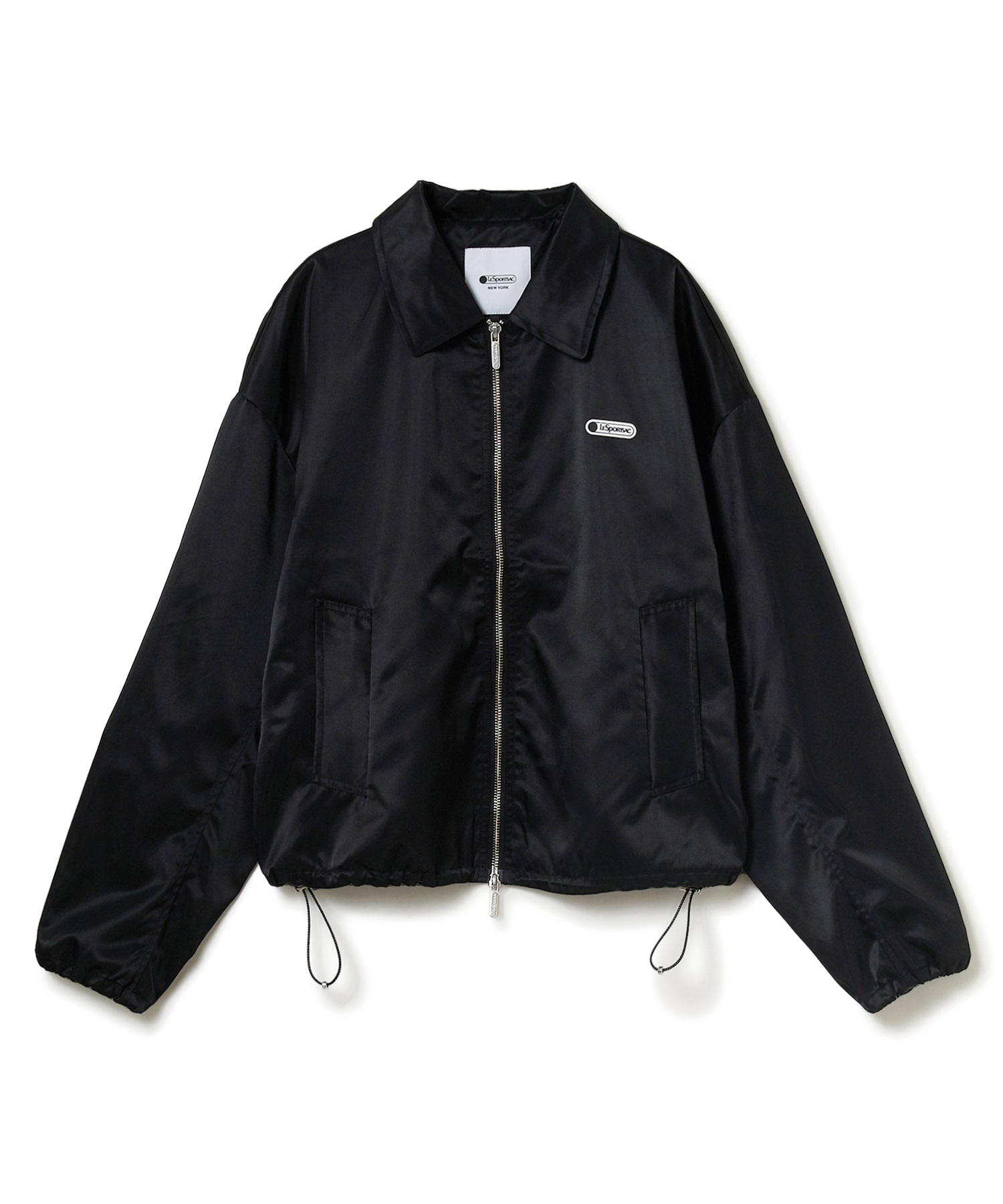 ジップアップナイロンブルゾン(ブラック-S)