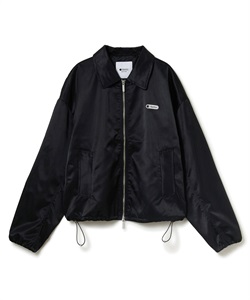 ジップアップナイロンブルゾン(ブラック-S)