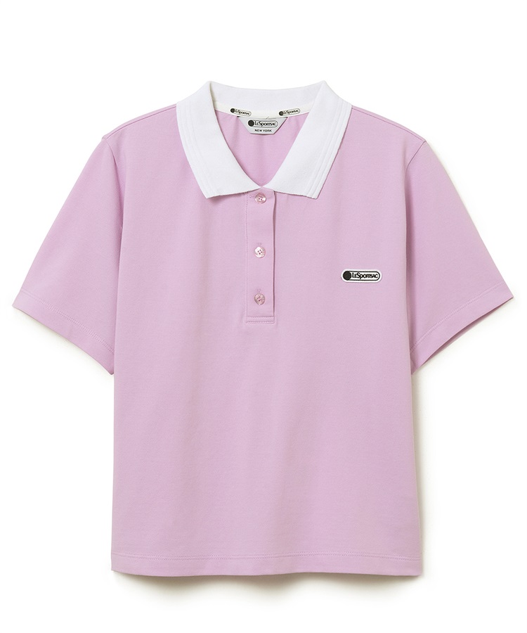 バイカラークロップドポロシャツ