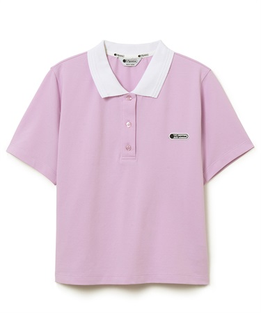 バイカラークロップドポロシャツ