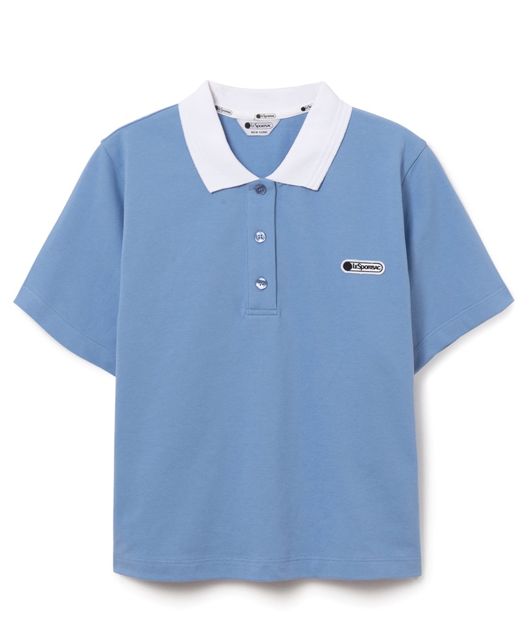 バイカラークロップドポロシャツ