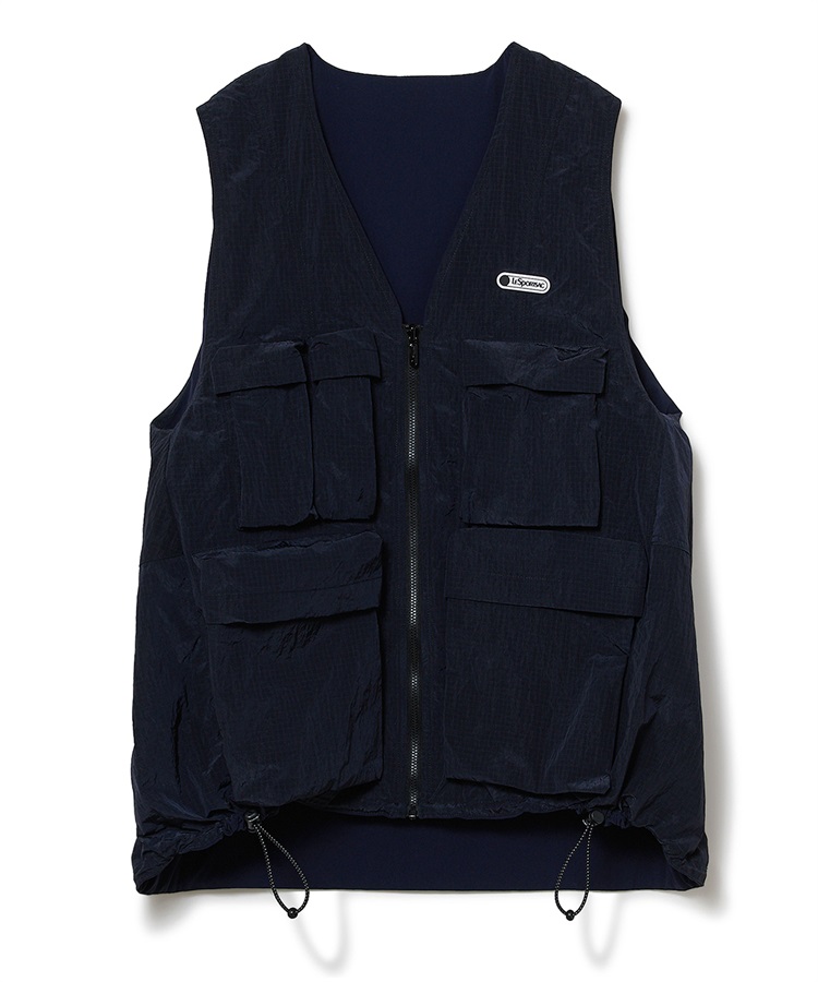 リプストップナイロンリバーシブルコクーンベスト