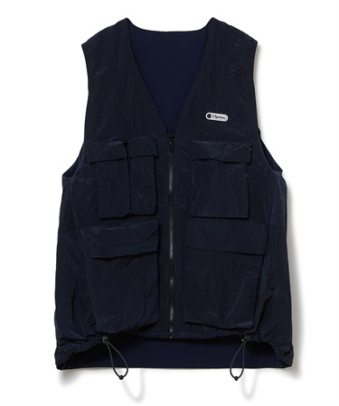 リプストップナイロンリバーシブルコクーンベスト