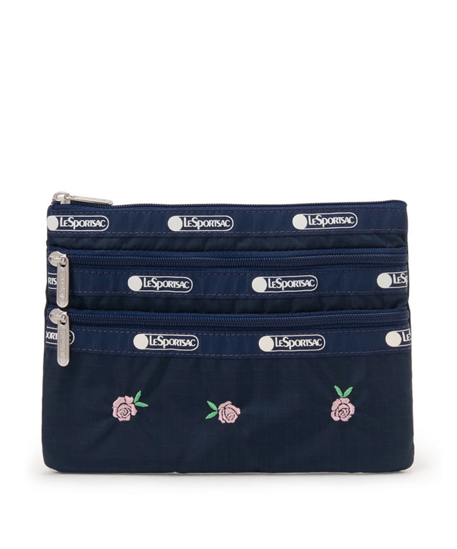 3ZIP COSMETIC(ピンクローズエンブロイダリー-フリー)